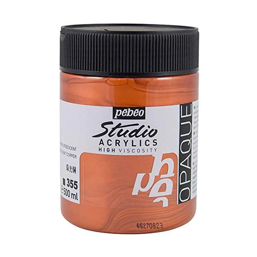 Pebeo Studio Iridescent Acrylic Paints / Colours High Viscosity 500ml (Loose) Pebeo